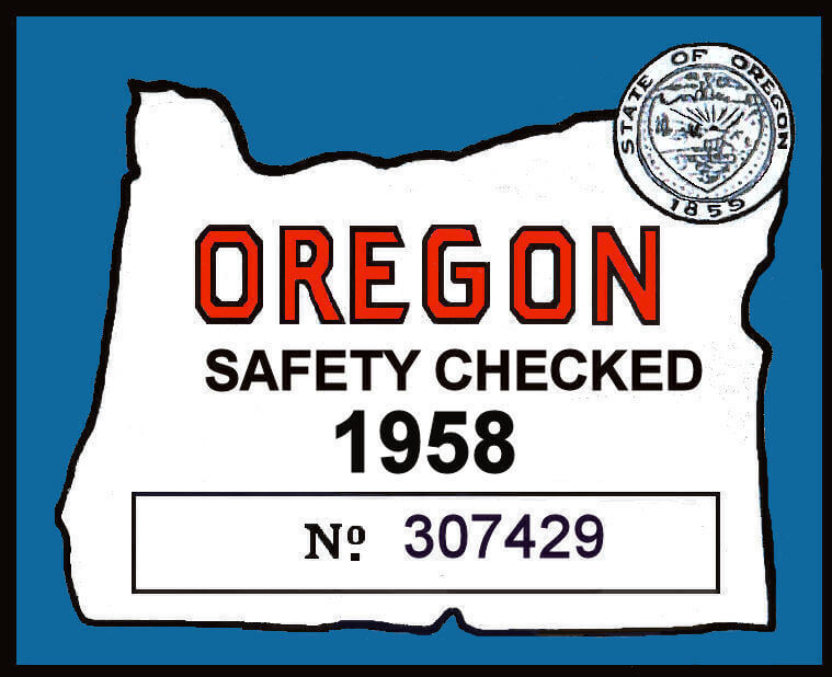 (image for) 1958 Oregon Safety Check sticker